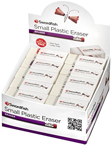 Swordfish Small Plastic Erasers (Pack of 30)