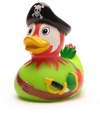 Quietscheente Piraten Papagei I Badeente I L: 8,5 cm I inkl. Badeenten-Schlüsselanhänger im Set