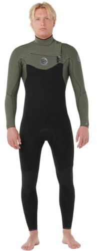 RIP CURL 2025 Mens Flashbomb 4/3mm Chest Zip Wetsuit - Deep Cactus