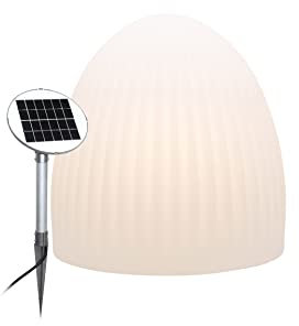 8 seasons design - LED Solarleuchte in Käfig-Optik Shining Cage (Ø 37cm, warmweißes Licht, rundes Panel, Einschaltautomatik, UV-beständig, Außenleuchte) weiß