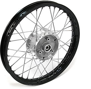 Speichenrad (Felge 1,50x16 in schwarz, Speichen in chrom und Nabe Tuning) 16 (alle Moped-Typen)