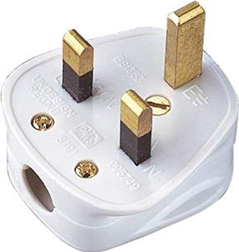 Standard 3 Pin UK Plug 3A, White