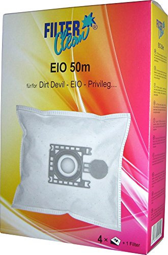 FilterClean EIO 50m Staubsaugerbeutel, Spezial Filtervlies, Weiß