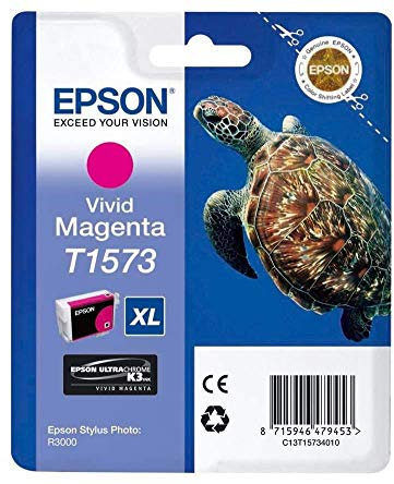 Epson T1573 Tintenpatrone Schildkröte, Singlepack, vivid magenta