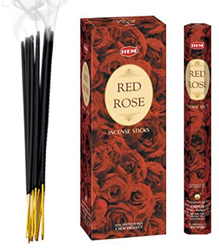 The Indian Connection Encens rose rouge – Marque Hem – Environ 120 bâtonnets