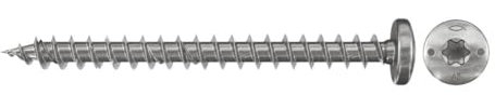 fischer - Vis Power-Fast 4,0x30 Tête ronde, empreinte TX, inox A2, filetage total/Boite de 200