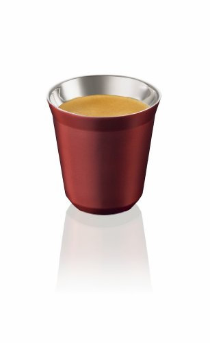 Nespresso Pixie Lungo Metall Becher Tasse (Lungo Decaffeinato - Rot)