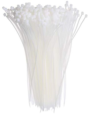 Self-Locking Plastic Nylon Cable Ties, Zip Tie Wraps – White (4mm x 300mm – 250pcs)