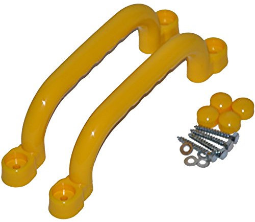 Loggyland Griffe Kunststoff Spielturm Rutsche Spielhaus Haltegriffe für Spielanlagen Set mit 2 Stück gelb