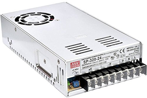 Meanwell SP-320-24 AC/DC Netzteil mit Lüfter, Metall, 312 W, Metallgehaeuse, 21 x 11 x 4.5 cm
