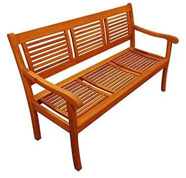 Gartenbank Cordoba 150 cm, aus Massivholz Akazie,3-Sitzer, Akazie-Holz-Bank für Garten Balkon Terrasse