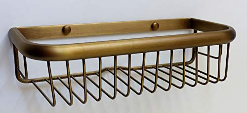 Nero Bad Accessoires Duschkorb Messing Antik gebürstet bronze Duschregal Regal Dusche eckig