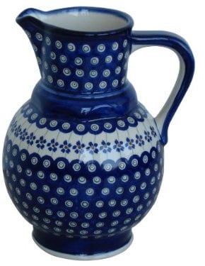 Boleslawiec Pottery Milk and water jug, 1.75L, Original Bunzlauer Keramik, Decor 166a