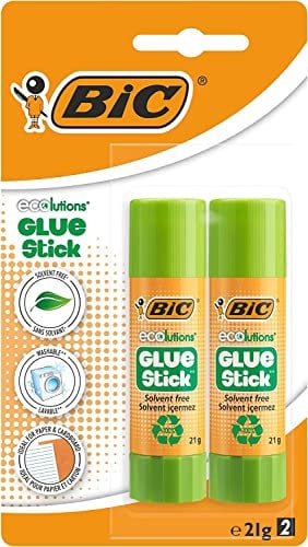 BIC ECOlutions Bâtons de Colle Blanche - 21 g, Blister de 2
