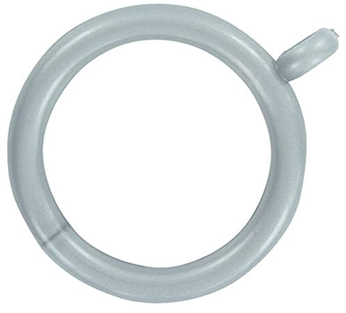 Merriway BH03272 (24 Pcs) Plastic Curtain Drapery Pole Rod Rings with Fixed Eye, Inner Diameter 35mm (1.3/8 inch) Outer Diameter 45mm (1.3/4 inch) Grey - Pack of 24 Pieces