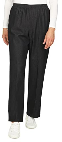 Alfred Dunner Women's Petite Denim Proportioned Short Pant, Black, 18 Petite