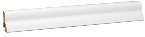 KGM Sockelleiste Marburger Profil – Weiß folierte MDF Fußbodenleiste – Maße: 2400 x 20 x 40 mm – 1 Stück