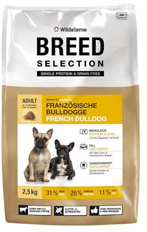 Wildsterne Breed Selection Französische Bulldogge 2,5 kg | Getreidefreies Trockenfutter | Monoprotein | von Tierärzten entwickelt