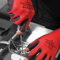 Polyco Matrix® Fingerless (3 finger open) Black & Red PU Polyurethane Palm Coated Work Gloves - 12 Pairs (9/Large)