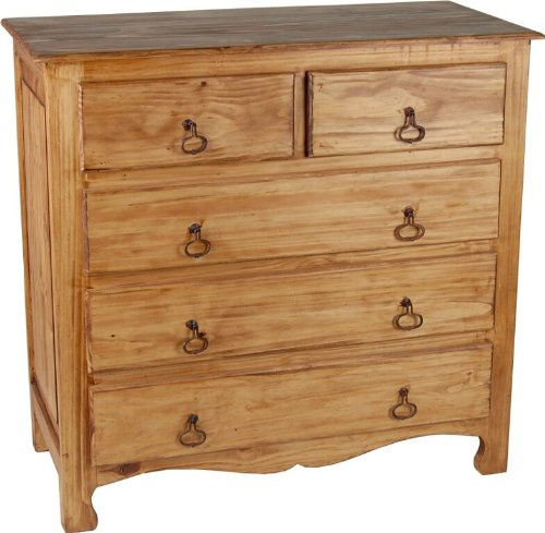 MiaMöbel Kommode Mexico Möbel 105x100x49 cm Landhausstil Massivholz Pinie Honig