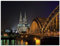 ARTland Wanddeko Glasbilder Wandbild Glas Bild einteilig 80x60 cm Querformat Köln Rheinbrücke Kölner Dom Gebäude Architektur Deutschland T5TT