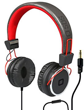SBS Cuffie Studio Mix DJ con padiglioni morbidi regolabili, archetto imbottito, filo con cavo jack 3,5mm per smartphone, tablet e pc, rossonere