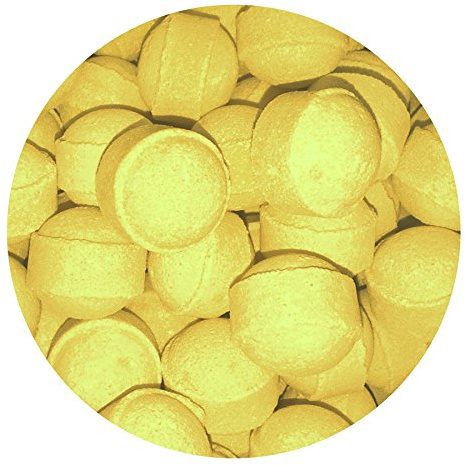30 x Scented Bath Marbles Fizzers Mini Bombs in Gift Bag (Lemon)