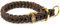 CopcoPet Hundehalsband Würger 50–55 cm x 25mm Braun – Geflochtenes Halsband mit Zugstopp & Messing Ring – Aus robustem Fettleder – Für große Hunde – Weiches Lederhalsband fürs Training