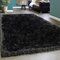 Paco Home Edler Teppich Shaggy Hochflor Einfarbig Flauschig Glänzend In Anthrazit, Grösse:120x170 cm