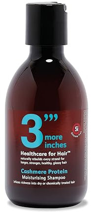 3'''More Inches Cashmere Protein Moisturizing Shampoo 250ml - Für trockenes, krauses, chemisch behandeltes oder dickes Haar - Mit Rizinusöl und schwarzem Hafer - Sulfat- und silikonfrei