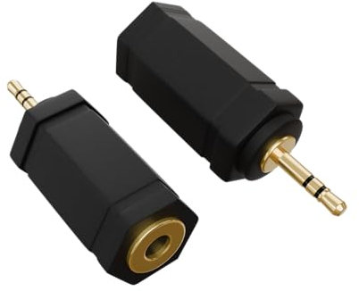rhinocables 3.5mm to 2.5mm Adapter Jack, Female 3.5mm Socket to Male 2.5mm Plug, Standard to Mini Stereo Jack Plug Adapter with Gold Plated Contacts (Pack of 1)