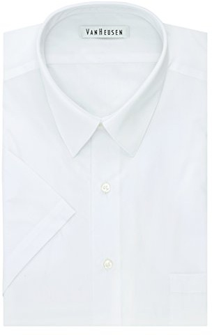Van Heusen Men's Big FIT Short Sleeve Dress Shirts Poplin Solid (Big and Tall)