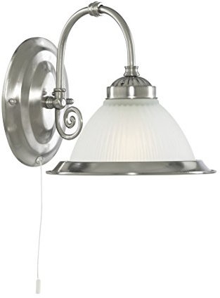 Wandleuchte in Silber Jugendstil 1xE27 bis zu 60 Watt 230V aus Metall & Glas Schlafzimmer Küche Wohnzimmer Esszimmer Lampe Leuchten innen Beleuchtung