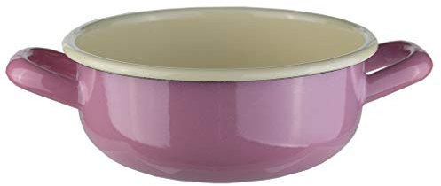 Riess, 0443-006, Bauernschüssel 14, CLASSIC - BUNT/PASTELL, Farbe Rosa, Durchmesser 14 cm, Höhe 6.4 cm, Inhalt 0.85 Liter, Emaille, Farmerschüssel, Induktion