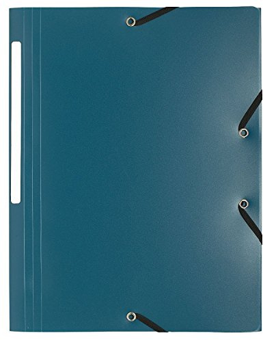 Exacompta 55803E Einschlagmappe OPAK. Aus blickdichtem Kunststoff DIN A4 mit 2 Gummizügen und 3 Klappen dunkelgrün Sammelmappe Dokumentenmappe ideal für Büro und Schule