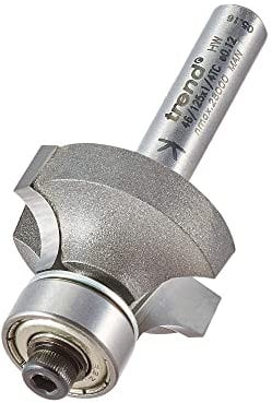 Trend Professional Bearing Guided Ovolo Router Cutter, 6mm Radius, 1/4 Inch Shank, 24.7mm Cut Diameter & 12mm Cut Length, Two Bearings, Tungsten Carbide Tipped, 46/125X1/4TC