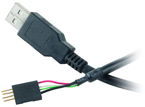 Akasa Externer auf interner USB-Adapter, externer USB-Typ-A-Stecker auf interner 4-poliger Motherboard-Stecker, kompatibel mit USB 2.0 und 1.1, 40 cm, schwarz, EXUSBIE-40