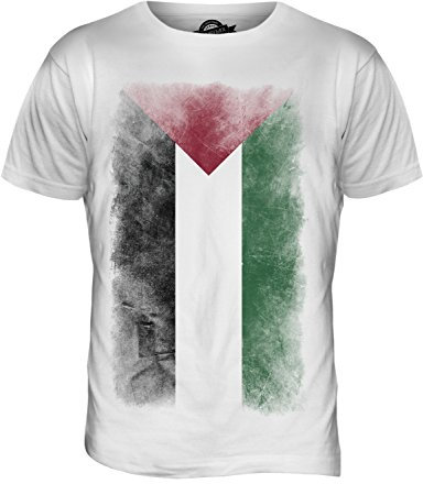 Candymix Palästina Drapeau Dégradé T-Shirt Homme, Taille 2X-Large, Couleur Bianco