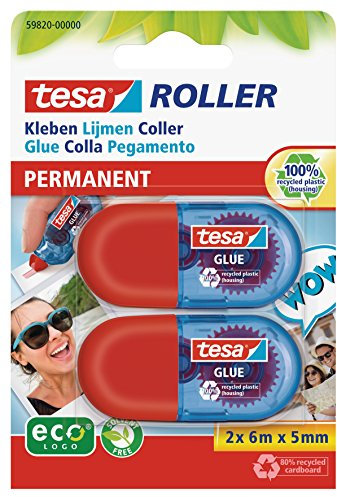 tesa Mini Kleberoller, permanent, ecoLogo 2x 6m:5mm