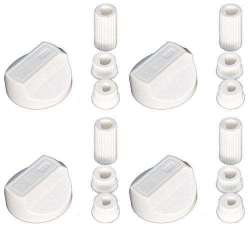 Ufixt Universal White Control Knobs for Ovens, Cookers and Hobs (Pack of 4)