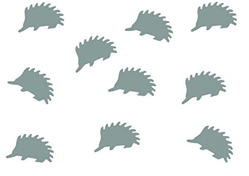 Miniblings 10x Bügelbilder Aufnäher 23mm Flock Igel Tier Herbst grau | Zum Aufbügeln oder Aufnähen auf Textil, mit Kinder und Bügelflicken