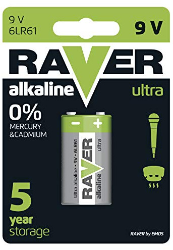 EMOS RAVER Ultra Alkaline Industrial Batterien | 9 V | 6LR61 | 1 Stück | 7 Jahre lagerfähig
