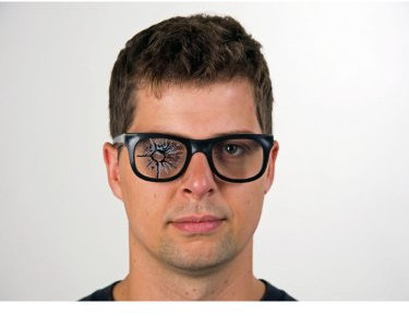 Generique - Spaßbrille schwarz mit Ballwurf
