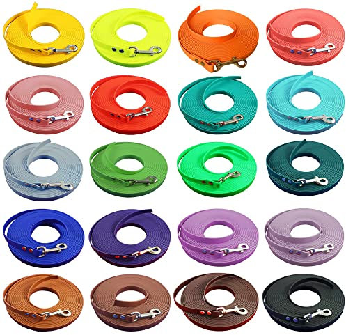 bio-leine 3m Schleppleine aus Biothane ohne Handschlaufe - 9 bis 19mm breit I Leine für kleine Hunde 29 Farben - schmutz- und Wasserabweisende Hundeleine I individuell anpassbar