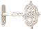 Loberon Vorhanghalter 2er Set Fromont, Blütenförmige Ornamentik, Zauberhafter Landhaus-Stil, Einfache Wandmontage, Gardinenzubehör, Aluminium, antikweiß