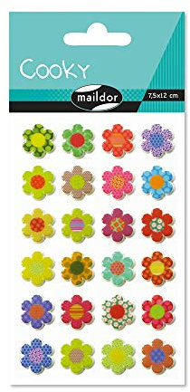 Maildor CY021O Packung mit Stickers Cooky 3D, 1 Bogen, 7,5 x 12 cm, ideal zum Dekorieren, Sammeln oder Verschenken, 1 Pack, Blume