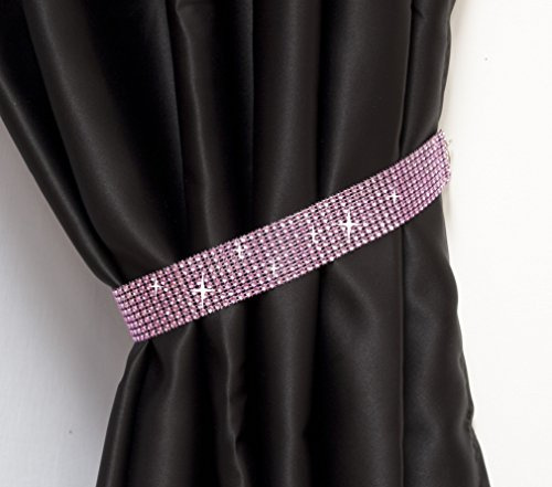 Pair Of Diamante Crystal Tie Backs (Pink)