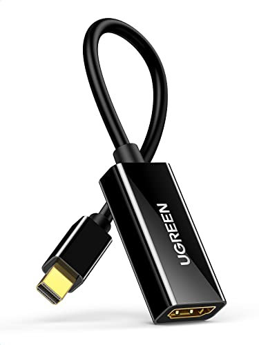 UGREEN Câble Mini DisplayPort HDMI 1080P Full HD Adaptateur Thunderbolt vers HDMI Compatible avec Macbook, Surface Pro, Lenovo ThinkPad, Acer Aspire, ASUS Zenbook, Carte Graphique, Plaqué Or (Noir)