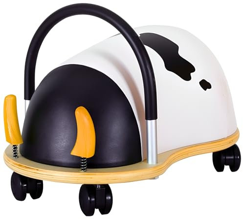 Wheelybug Toddler Wooden Ride-On, Multi-Directional Castor Wheels, Safety Certified Developmental Toy for Outdoor/ Indoor Fun, Large (2.5 - 5 Years), Cow