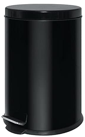 Bolero Round Pedal Waste Paper Bin Black 20Ltr GG978